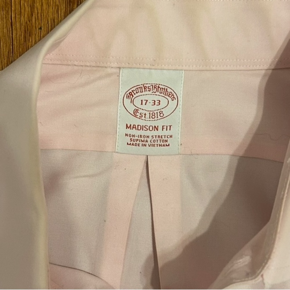 Brooks Brothers Light Pink Dress Shirt Madison Fit Size 17-33 - Picture 4 of 6
